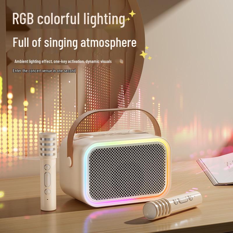 Karaoke Bluetooth Speaker with Microphone Set and Built-in Sound Card TAS2808