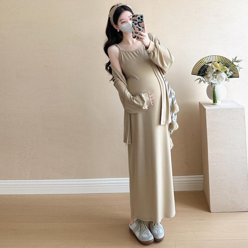 2026 Spring/Summer French Sweet Lantern Sleeve Cardigan & Camisole Dress Set XL