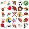 50-Piece Mixed Ball Sports Graffiti Stickers for Water Bottles & Luggage