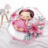 Pink Lily Flower Girl Automatic Opening/Closing Umbrella - Portable 3-Fold Design with Iron Frame - Gift for Fans, Travelers, Daily Use11210
