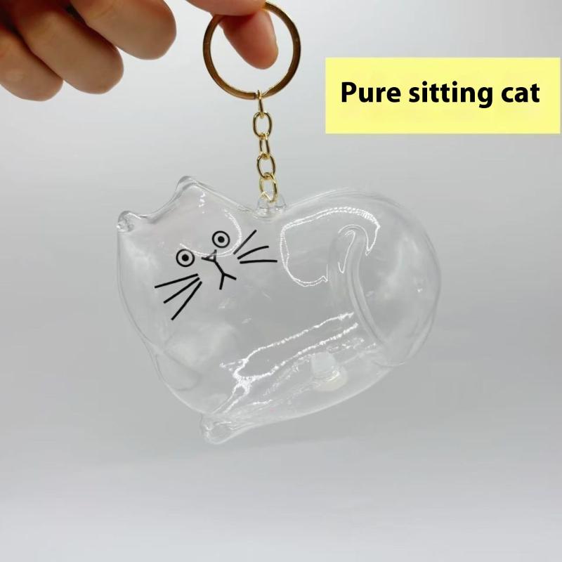 Big Size Pet Hair Transparent Cat Hair Organizer Pendant Keychain Backpack Souvenirs Storage Capsule Pet Memorial Collection Bag