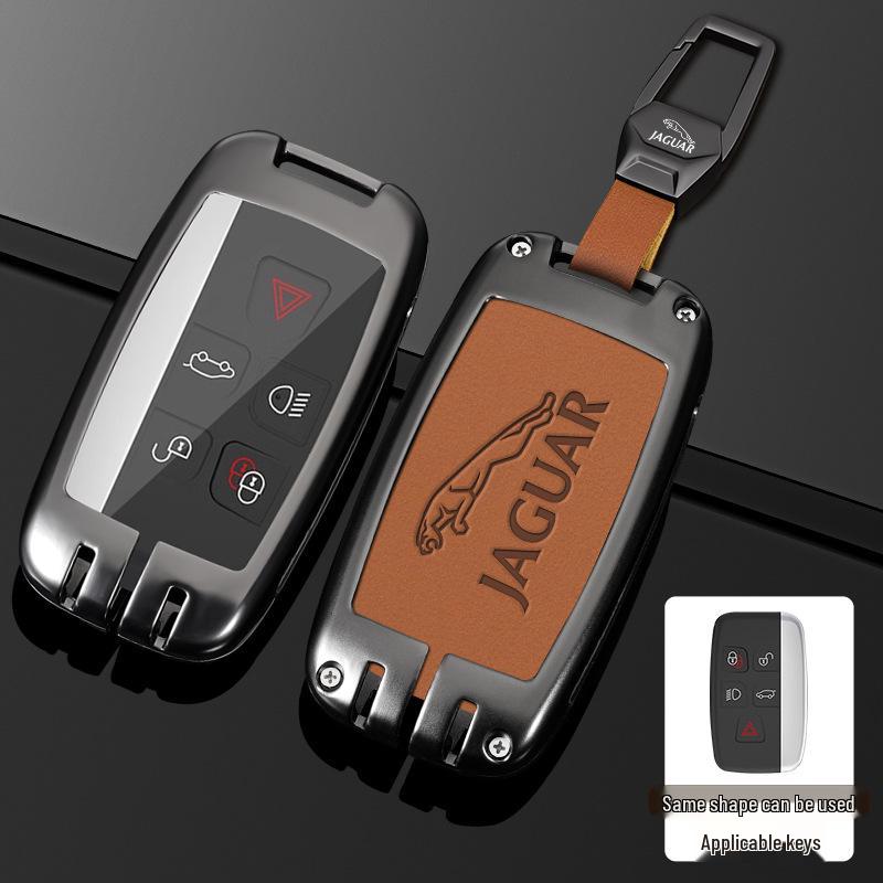 Jaguar XFL/XEL/XJL/F-Pace/F-Type Key Case with Buckle - Premium Car Key Remote Holder