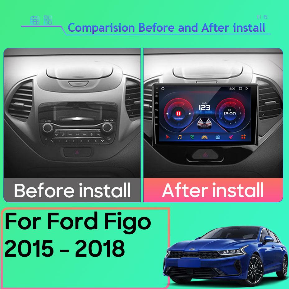 Android Multimedia For Ford Figo 2015 - 2018 Car Stereo CPU Radio QLED Player Navigation Carplay Auto HDR 5G Cam Dash WIFI  Cam