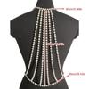 Alluring Pearls And Gold Alloy Body Chain Necklace Designed For Women Seeking To Stand Out At Social Gatherings