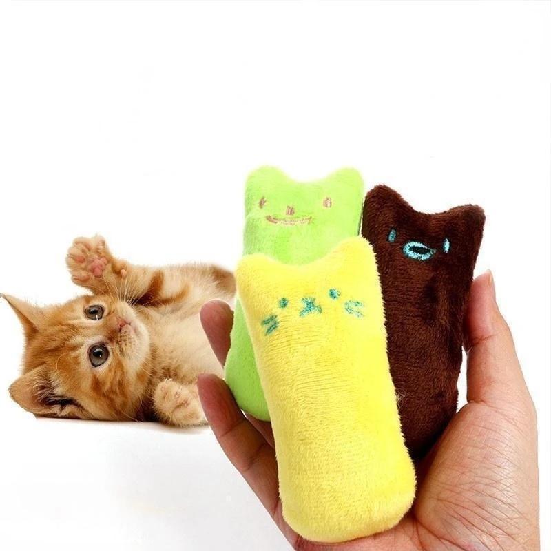 Practical Molar Cat Toy Cute Fun Interactive Plush Pet Chewing Sounding Kitten Claws Thumb Pillow Accessories