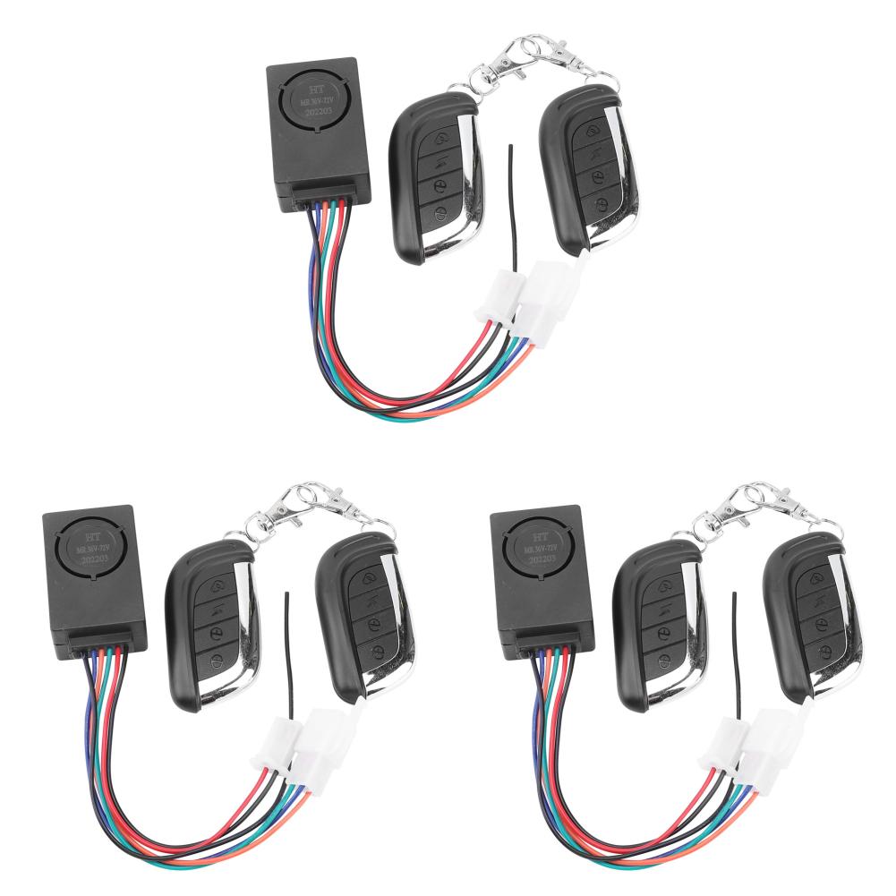 E-bike Alarm System 36-72V 125dB Anti-Theft for Electric Scooter Bicycle Security Anti Lost Remote Control Detector Alarm 1-3Set