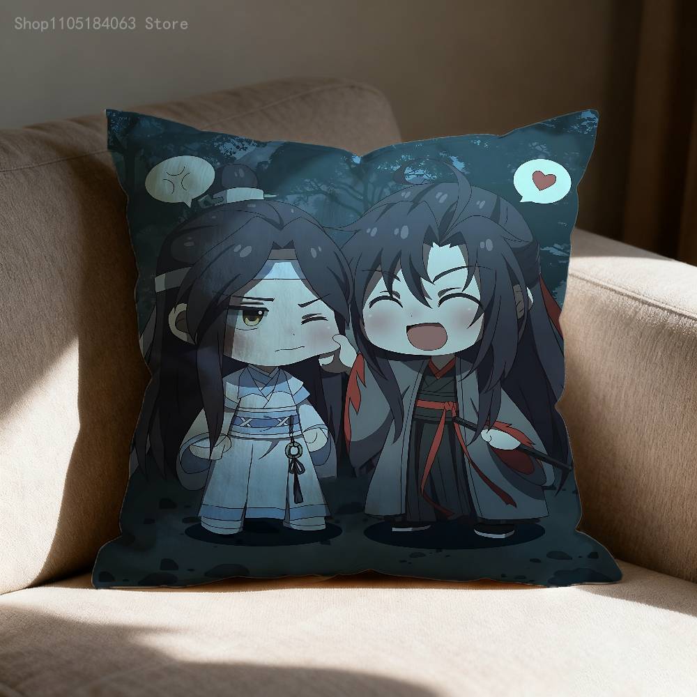 Mo Dao Zu Shi Pillow Case Print Polyester Fiber 40X40 Cm Home Sofa Throw Cushion Cover Decoration