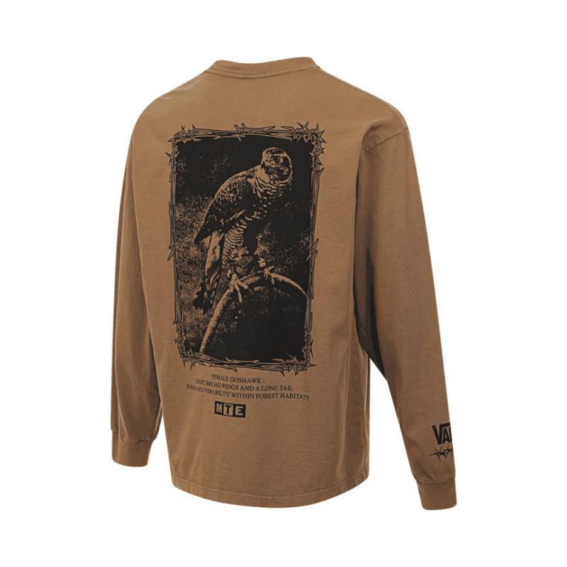 Vans Mte Goshawk Ls Tričko Sportovní Ležérní Kulatý Výstřih Dlouhý Rukáv Pánské Top Hnědá VN000M2Y0E0