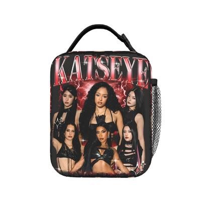 Katseye Electric Group Design Lunch Bag  Portable Zipper Lunch Box Child Outdoor Picnic Print Cooler Bag Casual Tote Food Bags