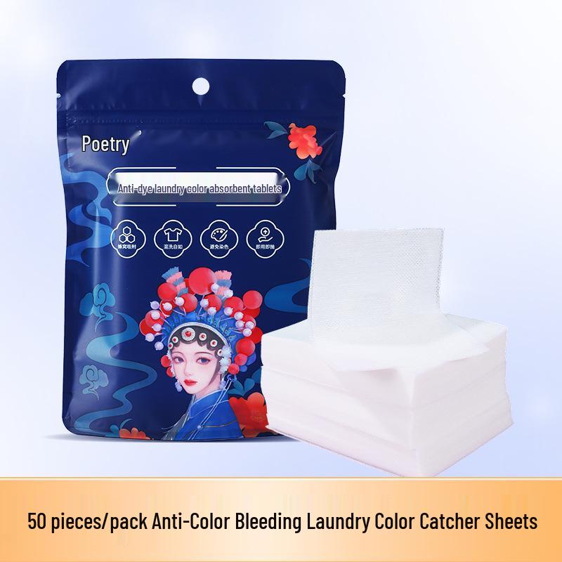 Chusteczki pochłaniające kolor do prania, Ochrona przed farbowaniem, Bezproblemowe pranie mieszane, Ochrona koloru, 50 sztuk