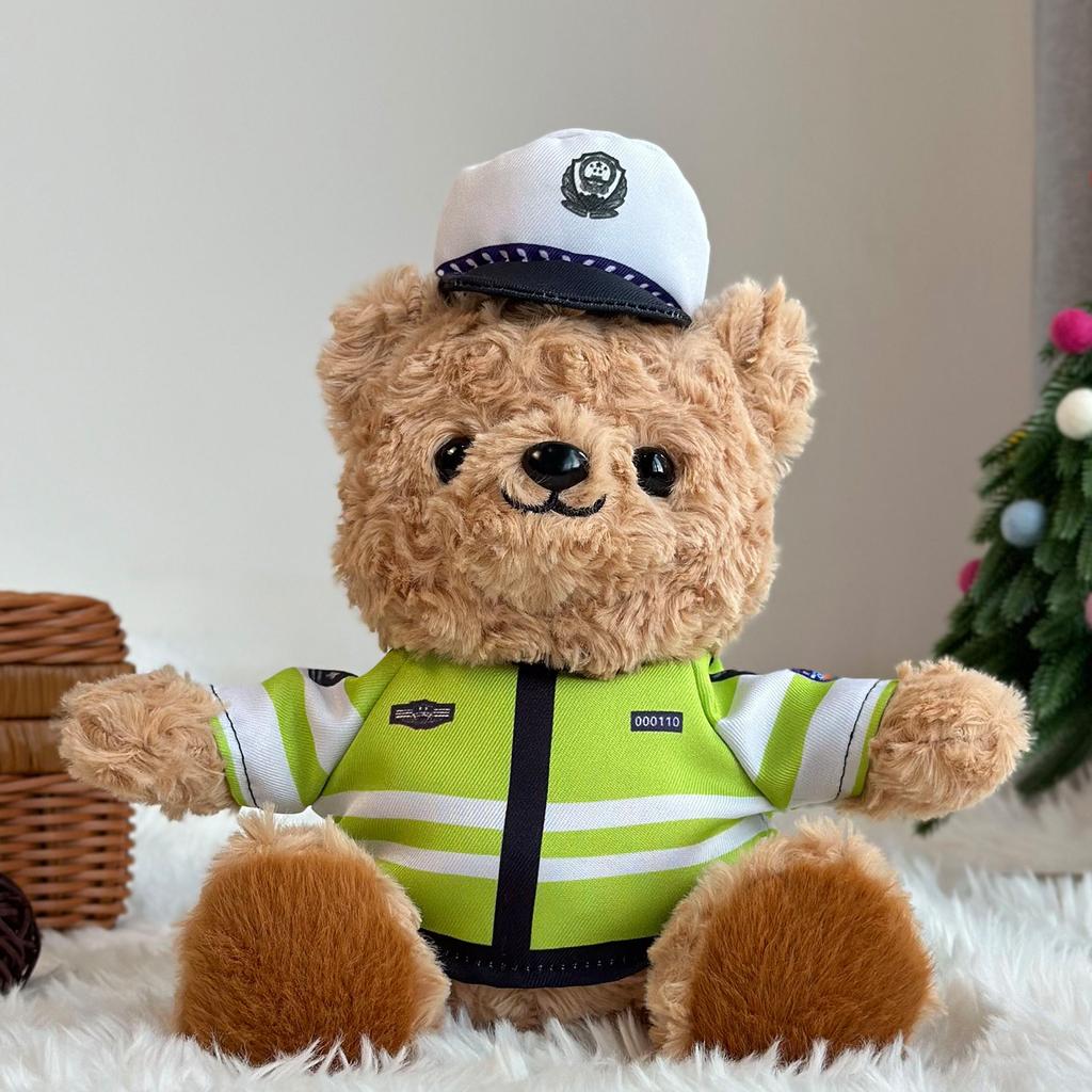 Fire Uniform Bear Doll Plush Doll Cute Teddy Bear Doll Police Iron Bear