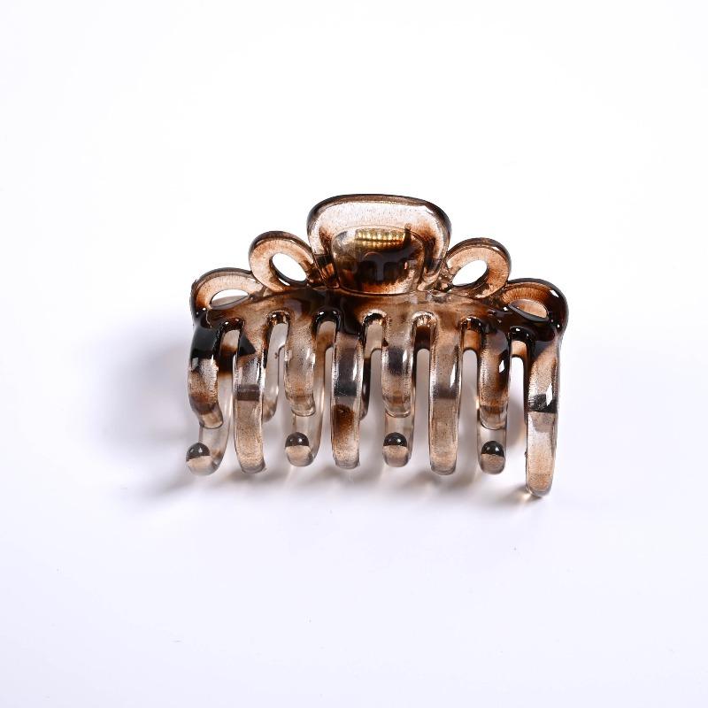 Transparent Nail Clip for Hair, Double Row of Teeth, Medium Size, With Spring Closure