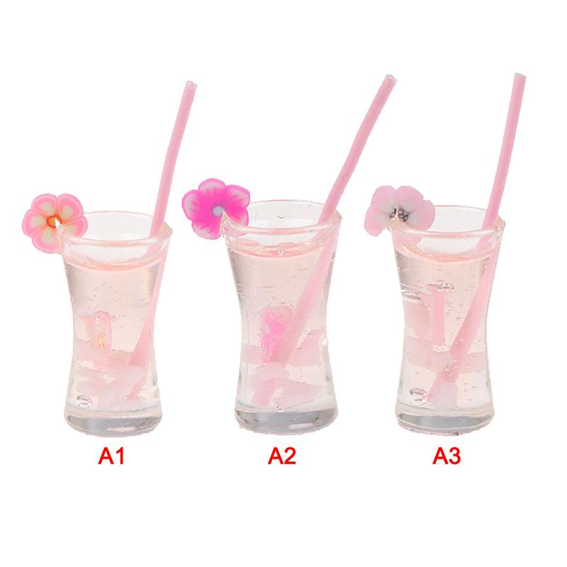 Mini Milkshake Ice Cream Lemon Milk Fruit Tea Water Cup Strawberry Banana Miniatures Dollhouse Accessories Cups Kitchen Toys