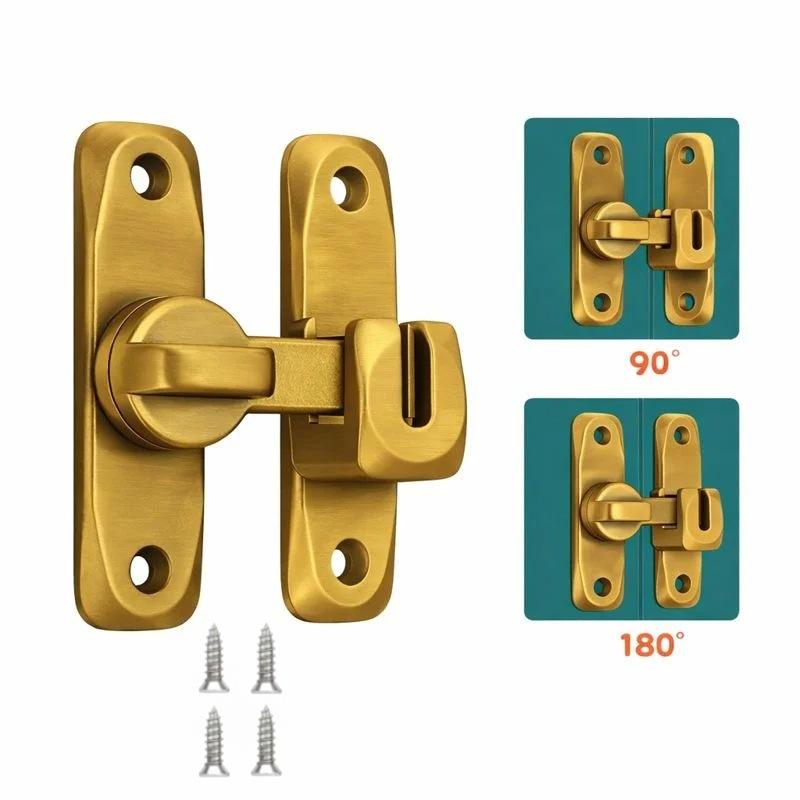 Thickened Alloy Door Latch - Hasp Anti-Theft Bathroom Lock with No-Punch Bolt