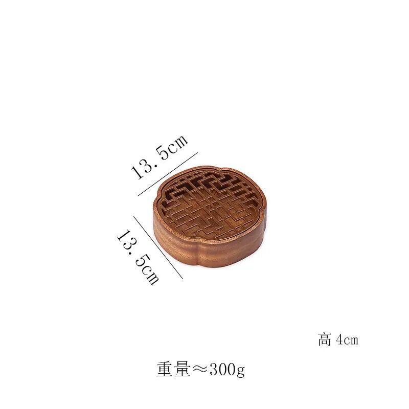 Chinese Retro Style Solid Wood Tea Tray Water Storage Tank Holder Portable Tea Tray Purple Clay Teapot Tea Tray Teaware