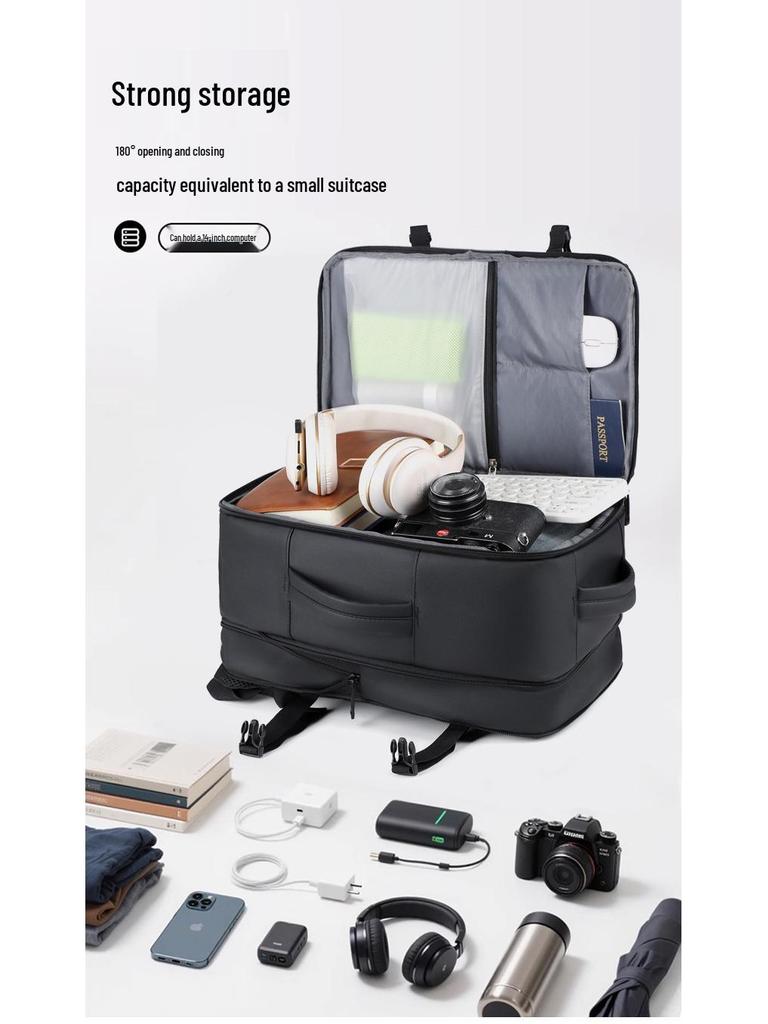 Customizable Expandable Laptop Backpack with Logo - Large Capacity & Wet/Dry Separation