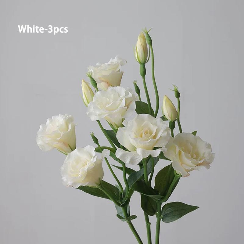 3 Pezzi Fiori di Lisianthus Artificiali Eleganti Rosa Realistici Finti Eustoma Fiori di Seta Decorazione Floreale Matrimonio Anniversari Regali