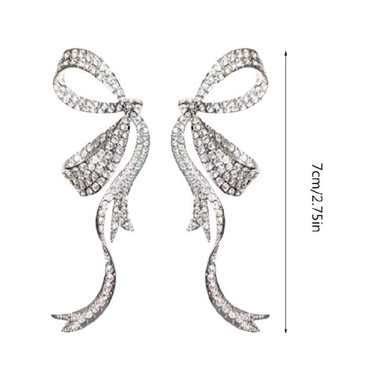 Bowknot Ribbon Earrings Niche Trend Exaggerated Earings Jewelry for Women Girls