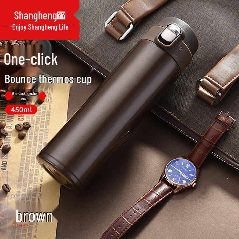 

Shangheng Portable 304 Stainless Steel Vacuum Flask with Pop-up Lid