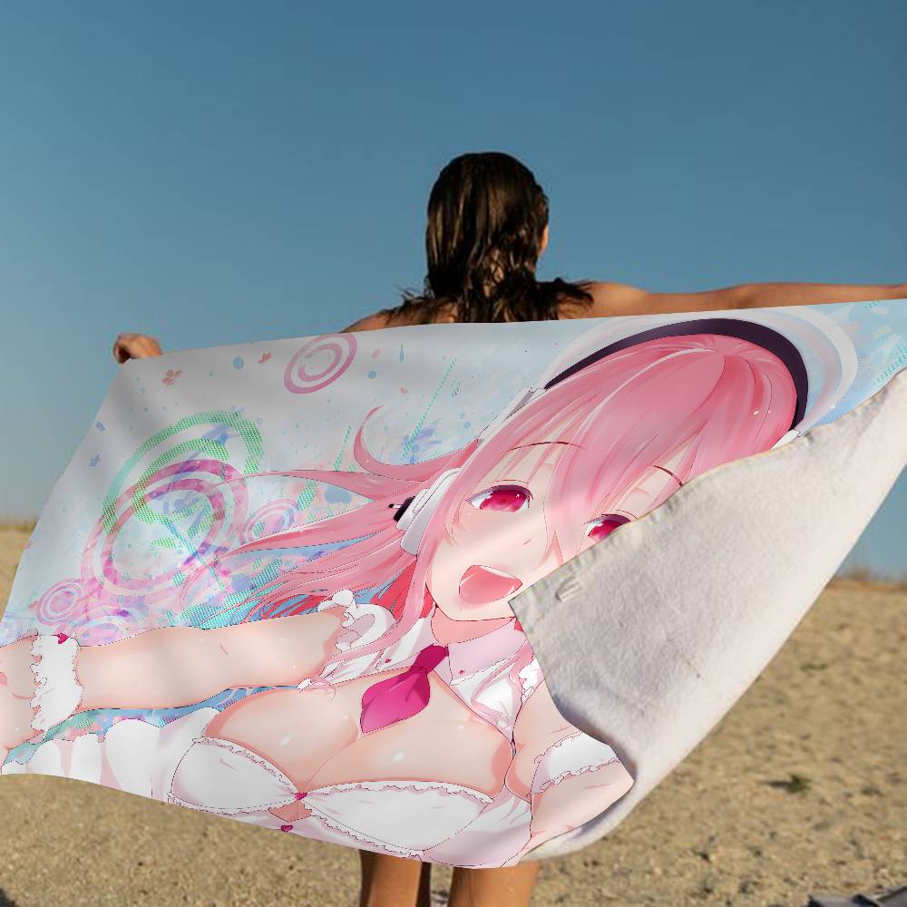 Anime Super S-Sonico M-Musical Big Microfiber Beach TowelsTowel Sand Beach Towels Pool Towel for Travel Swim Pool Yoga