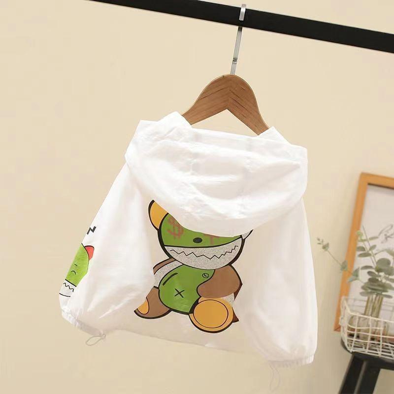 

Летняя тонкая дышащая куртка на молнии с рисунком для мальчиков 110cm зелёный