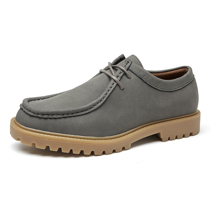 Men's Retro Lace-Up Leather Derby Shoes for Casual and Outdoor Activities