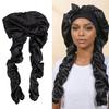 Pantyhose Bonnet Reduce Frizz Locks Braid Bonnets for Sleeping Night Daytime Dual Use Black