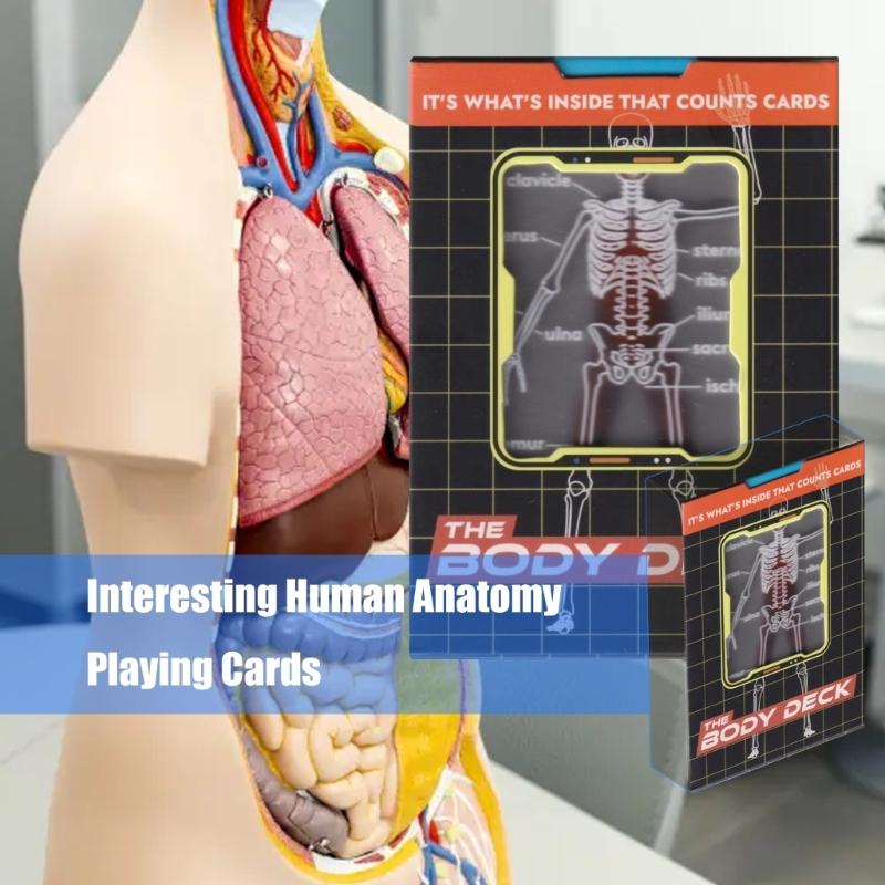 1/2/3 talie Rodzina Przyjaciel Gra Planszowa Pokerowa Karty do Gry Śmieszne Przezroczyste Anatomia Człowieka Talia Kart Prezent do Domu Trwałe