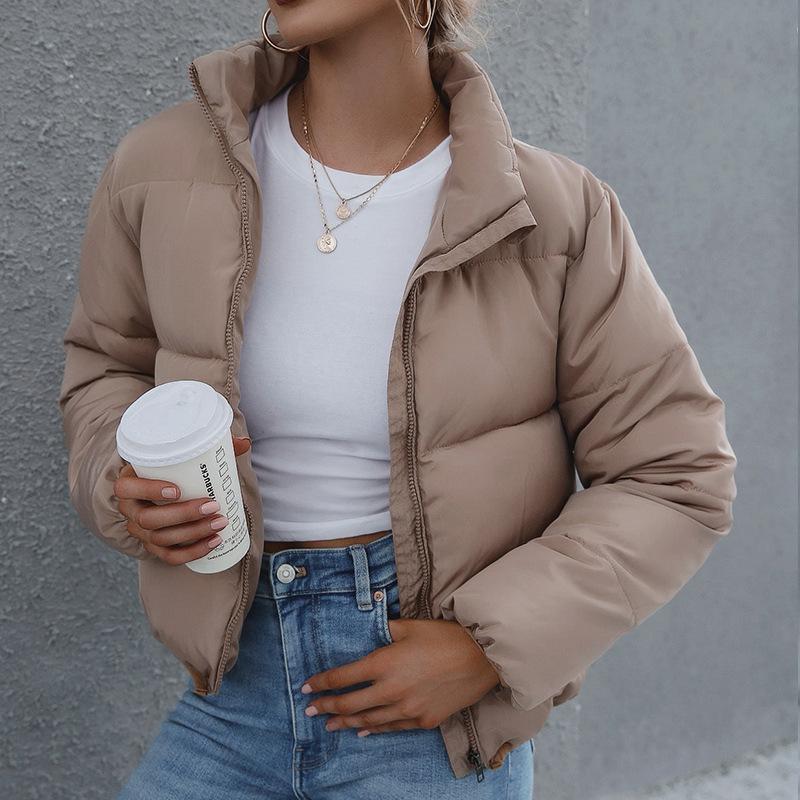 Abrigo corto de invierno para mujer, chaqueta acolchada básica y cálida con  capucha, abrigo para mujer, Parka de piel holgada, sombrero, prendas de