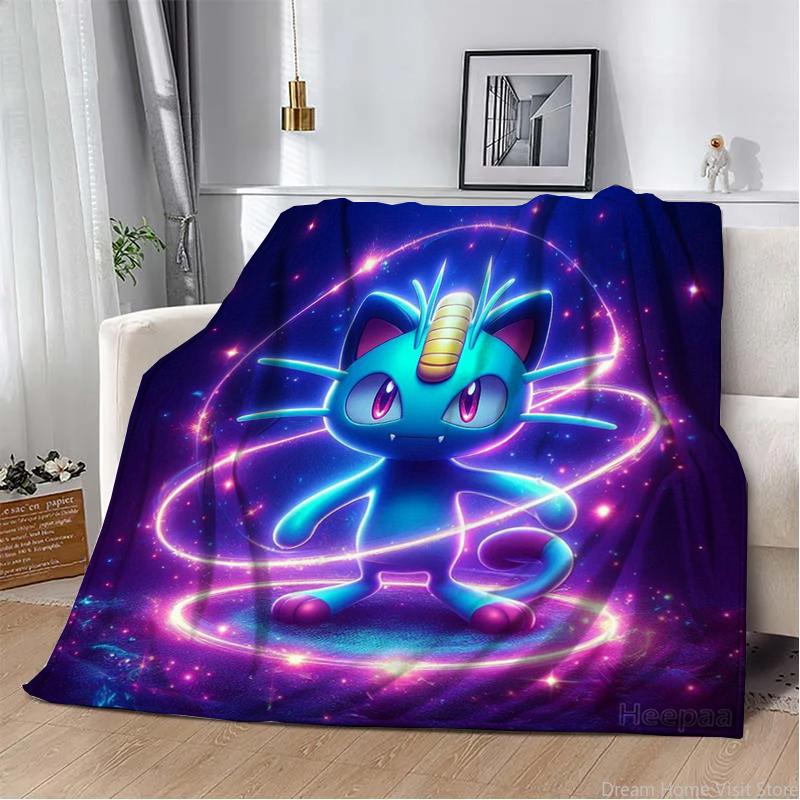 Japan Anime Pokemon Cartoon Eevee Soft Blankets,Warm Throw Blanket Comfortable Blanket for Picnic Beds Sofa Home Bedroom Kids