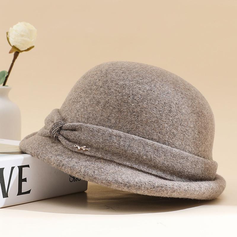 Herbst und Winter Retro Lässige Wollberet Elegante Malermütze Warm Vielseitig Britischer Hut mit kurzer Krempe