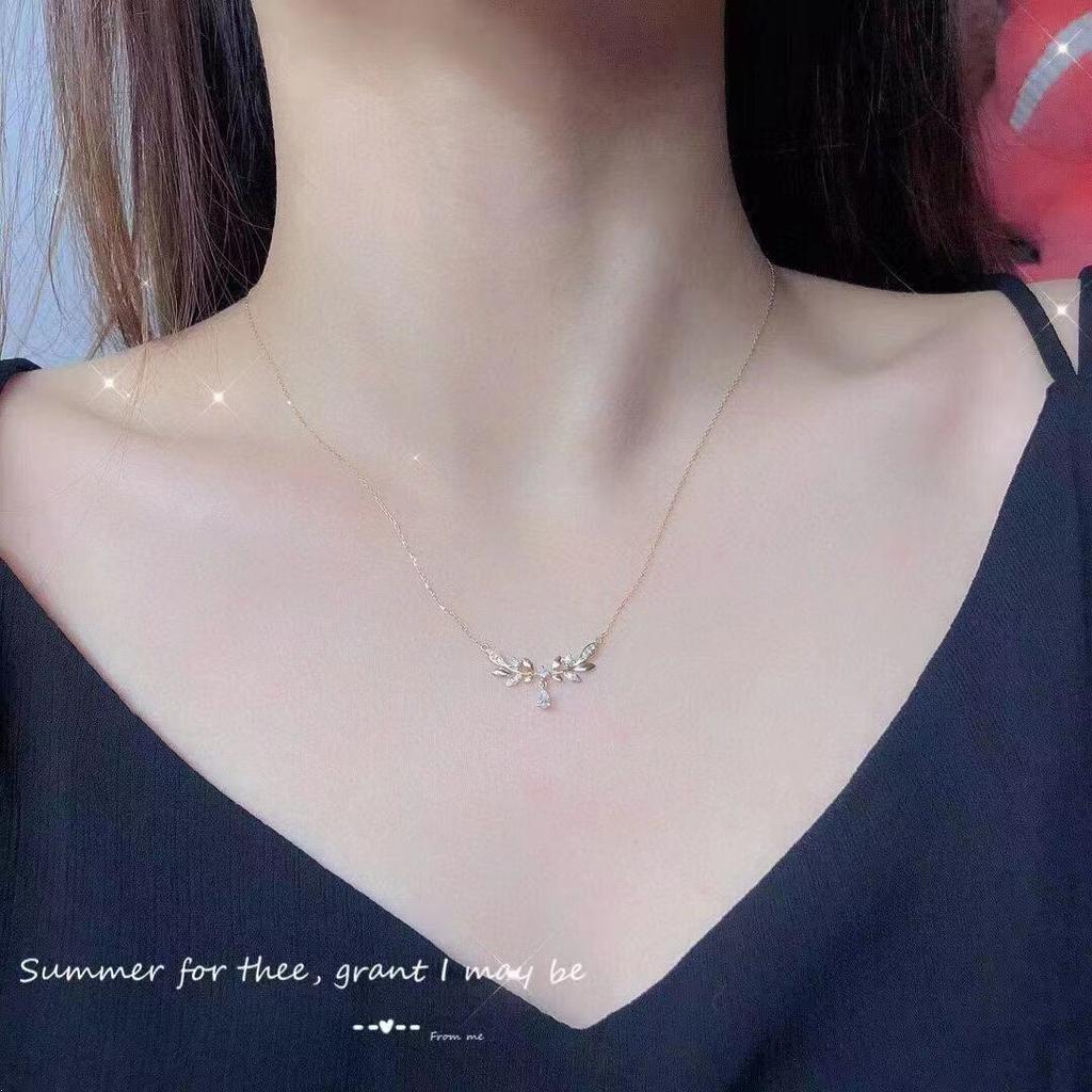 Creative Simple Jewelry Aurora Water Drop Planet Necklace Women's Korean Style Clavicle Chain Versatile Temperament Gift