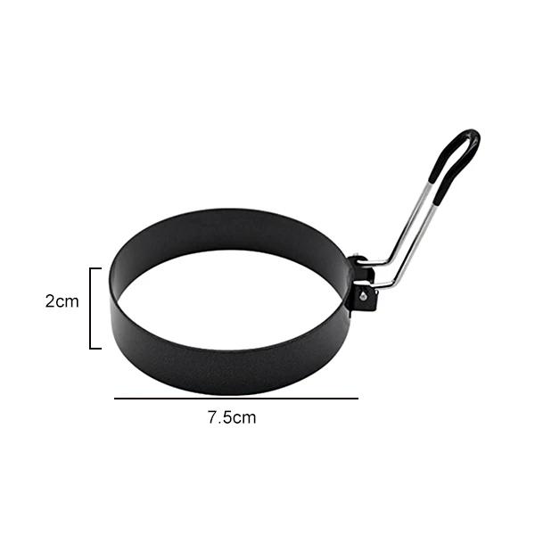 Professional Egg Rings Pancake Mold Set Set Stainless Steel Fried Egg Ring Griddle Pancake Shapers with Silicone Handle
