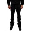 Mens Relaxed Fit Straight Leg Denim Jeans With Washed Vintage Patchwork Design Casual Streetwear Trousers