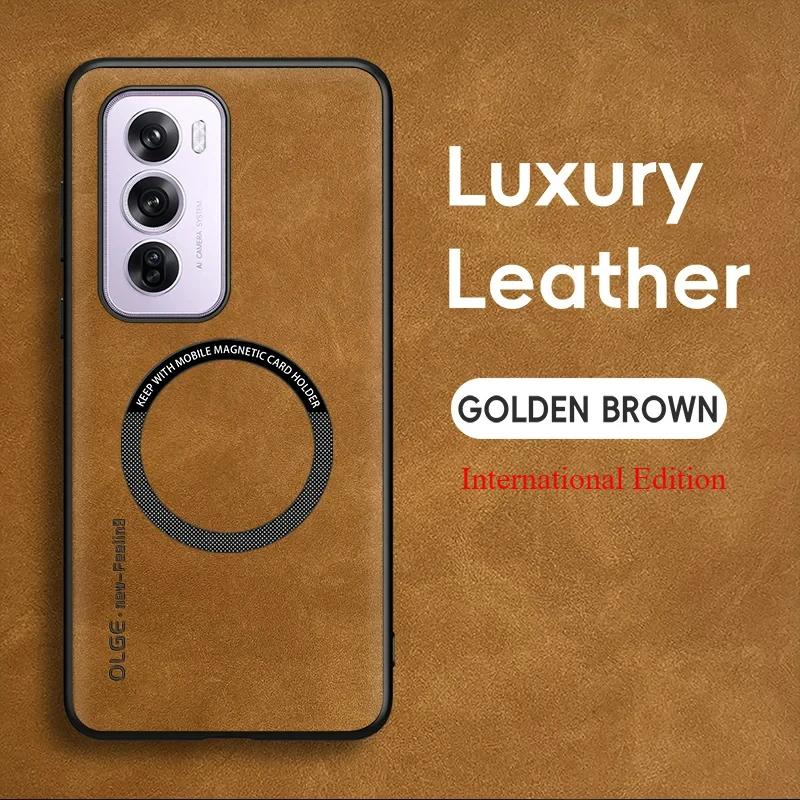 Magnetyczne Retro Skórzane Miękkie Etui Międzynarodowe Dla OPPO Reno12 11 10 Pro Reno 12 Pro 5G Bezprzewodowe Ładowanie Etui na Telefon Pokrowiec
