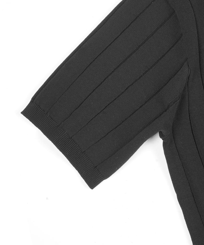 BIRBANTE Arte Washable Contrast Collar Knit - Black