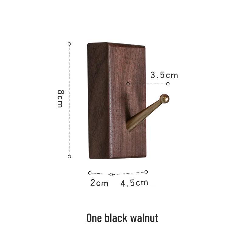 Square Solid Walnut Wood Bathroom Wall Hook