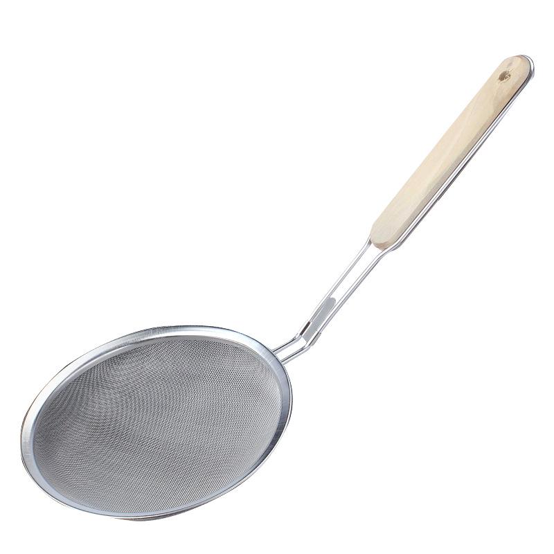 Ultra-Fine Stainless Steel Colander and Skimmer for Noodles, Dumplings, Soy Milk, Juice, and Deep-Frying
