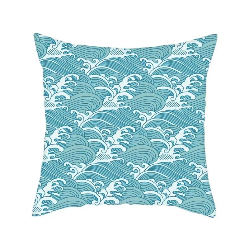 Wave Pattern Decorative Polyester Cushion Cover Throw Sofa Bed Couch Decorative Pillow Case Home Decor 45X45CM Fundas De Cojin