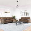 3-Cz. Sofa Set with Footrest and Cushions, Brown, Fabric