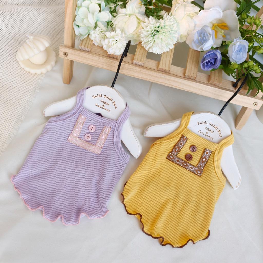 Summer Lightweight Dog Clothes Made of Ice Silk, Breathable, Suitable for Small Dogs, Halter-style, English Short Coat for Bichon Frise Dogs