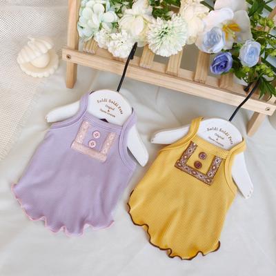 Leichte Sommer Hundekleidung aus Eis-Seide, Atmungsaktiv, Geeignet für kleine Hunde, Neckholder-Stil, English Short Coat für Bichon Frisé Hunde