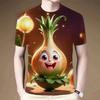 Sommer Kreativ Lustig Cartoon Gemüse Muster 3D Gedruckte Kurzarmshirts T-Shirts Sommer Rundhals Modisch Lässig Herren T-Shirts