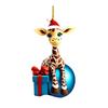 Giraffe Christmas Ornament Acrylic Cute Animal Pendant Cartoon Giraffe Hanging Ornament for Tree Car Animal Lovers Gift