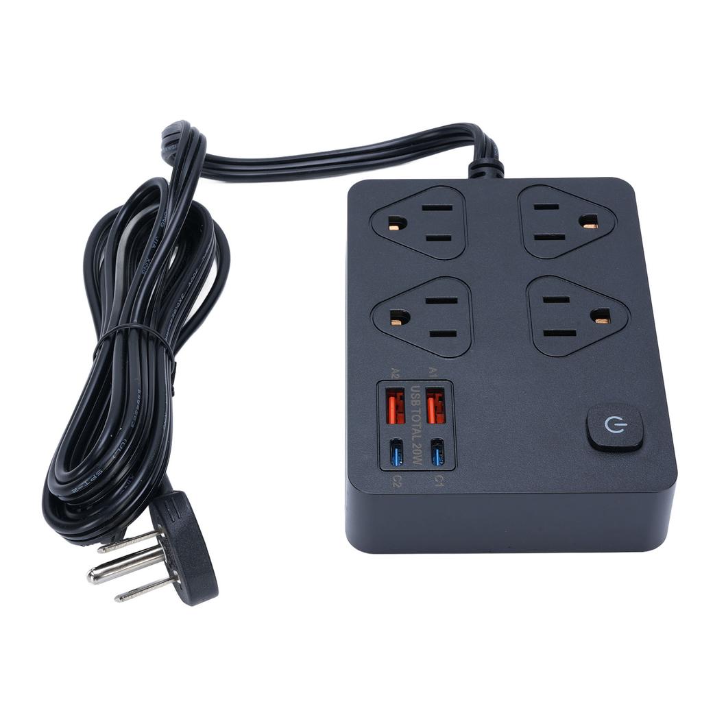 Ultraflache Steckdosenleiste Hohe Sicherheit Schnelllade-Steckdose Verlängerungsleiste mit 20W Typ-C 18W USB-Anschlüssen für