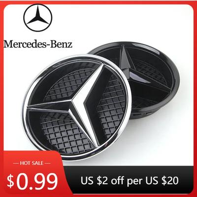 Hot Car Sticker 3D Car Grill Emblem Star Badge Front Grill Logo For Mercedes Benz W204 W205 W213 X253 A B C E S CLA GLB GLC GLE