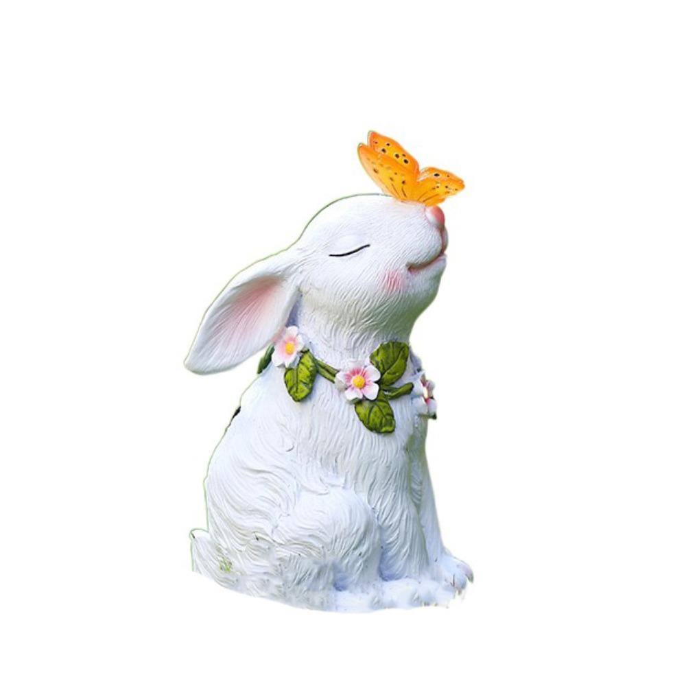 

Creative Solar Rabbit Ornament Light Cute Animal Statue Light Garden Figurines Lamp Outdoor белый