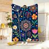Vintage Boho flowers art Throw Lightweight  Flannel Blanket Soft Skin-friendly for Summer Cooling