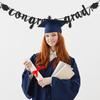 Congratulations Graduation Decorations Class of 2025, Pre-strung Black Glitter Congrats Grad Banner, Grad Party Senior College High School Classroom