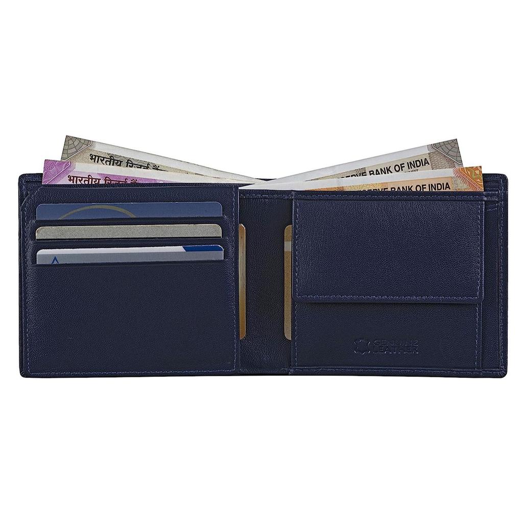 URBAN FOREST James Leather Wallet Combo for Men - Classic Blue Men's Leather Wallet, Keyring & Pen Combo Gift Set for Men